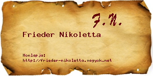 Frieder Nikoletta névjegykártya